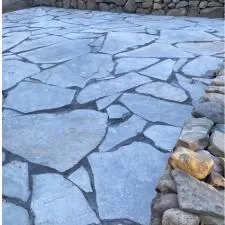 Flagstone Patio and Natural Rock Wall in Highland Lakes, NJ