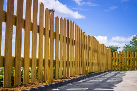 Wood fence installation